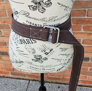 Brown Canvas D-Ring Belt | Unisex | Size L Fit | Utility Casual | New